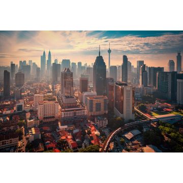 Lais Puzzle - Luftaufnahme der Skyline von Kuala Lumpur bei Sonnenuntergang in Kuala Lumpur, Malaysia - 2.000 Teile