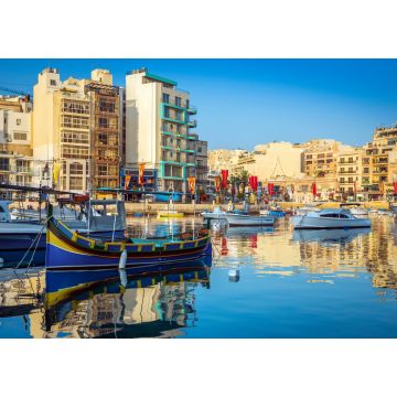 Lais Puzzle - St. Julian's, Malta - Bunte Luzzu-Fischerboote in der Spinola-Bucht bei Sonnenaufgang - 1.000 Teile
