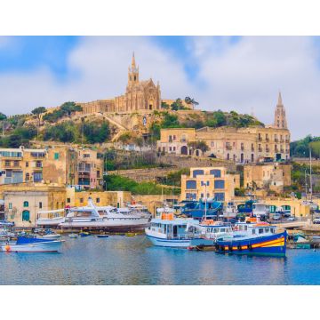 Lais Puzzle - Stadtansicht der Insel Gozo mit mittelalterlicher Architektur und Passagierbooten im Hafen von Malta - 40, 100, 200, 500, 1.000 & 2.000 Teile