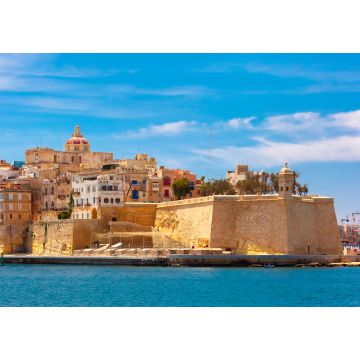 Lais Puzzle - Kai von Valletta mit traditionellen maltesischen Gebäuden mit bunten Fensterläden und Balkonen am sonnigen Tag, Valletta, Hauptstadt von Malta - 1.000 Teile