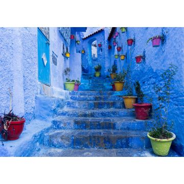 Lais Puzzle - Calles de la hermosa ciudad azul de Chefchaouen, Marruecos - 1.000 Teile