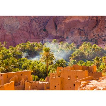 Lais Puzzle - Die alte marokkanische Stadt bei Tinghir mit alten Kasbahs und hohem Atlasgebirge im Hintergrund, Tinghir, Marokko in Afrika - 1.000 Teile