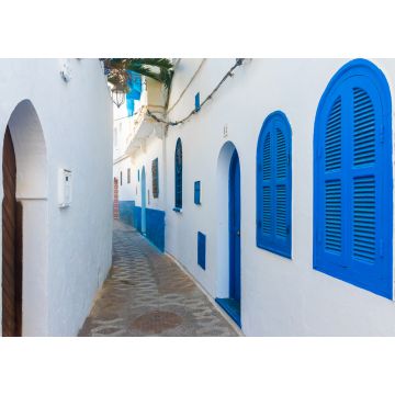Lais Puzzle - Schöne Straße der weißen alten Medina des Dorfes Asilah in Marokko - 1.000 Teile