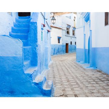 Lais Puzzle - Einsame stille Straße in der blauen Stadt Chefchaouen in Marokko - 40, 100, 200, 500, 1.000 & 2.000 Teile