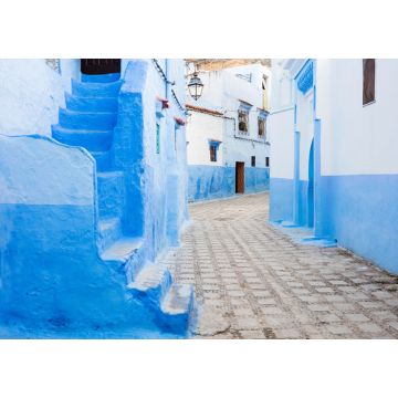 Lais Puzzle - Einsame stille Straße in der blauen Stadt Chefchaouen in Marokko - 1.000 Teile