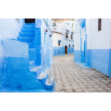 Lais Puzzle - Einsame stille Straße in der blauen Stadt Chefchaouen in Marokko - 2.000 Teile