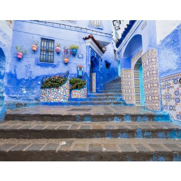 Lais Puzzle - Traditionelle typisch marokkanische architektonische Details in Chefchaouen, Marokko, Afrika Schöne Straße der blauen Medina mit blauen Mauern - 40, 100, 200, 500, 1.000 & 2.000 Teile
