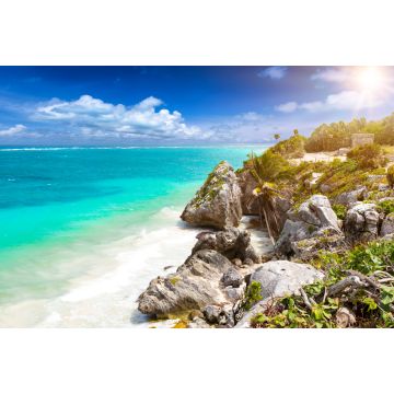Lais Puzzle - Die Küste von Tulum mit türkisem Ozean und Maya-Ruinen, Karibik, Mexiko - 2.000 Teile
