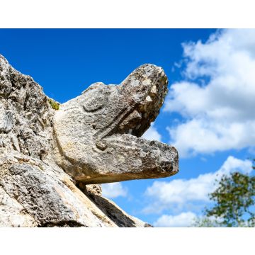 Lais Puzzle - Skulptur einer Schlange in den Ruinen von Mayapan, Yucatan, Mexiko - 40, 100, 200, 500, 1.000 & 2.000 Teile