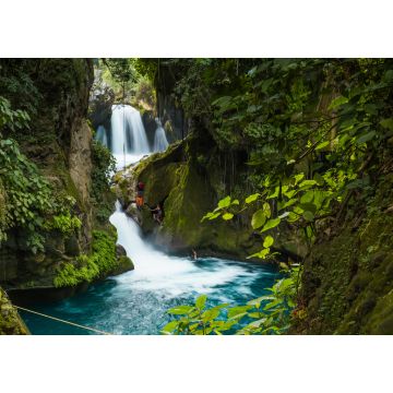 Lais Puzzle - Wald-Fluss-Steine-Landschaft, schöner Panoramablick auf den Fluss in Bridge of God und Wasserfälle von Tamasopo san luis potosi mexico - 1.000 Teile