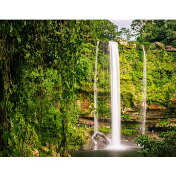 Lais Puzzle - Warmes Sonnenlicht auf dem wunderschönen Misol-Há-Wasserfall im üppig grünen Dschungel in der Nähe des Salto del Agua, Palenque, Chiapas, Mexiko - 40, 100, 200, 500, 1.000 & 2.000 Teile