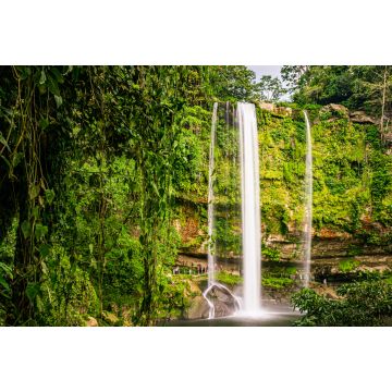 Lais Puzzle - Warmes Sonnenlicht auf dem wunderschönen Misol-Há-Wasserfall im üppig grünen Dschungel in der Nähe des Salto del Agua, Palenque, Chiapas, Mexiko - 2.000 Teile