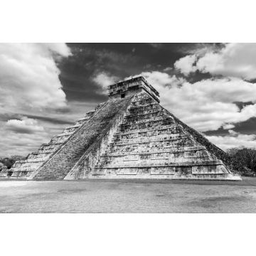 Lais Puzzle - Schwarz-Weiß-Fotografie der Maya-Stätte Chichen Itza mit der Tempelpyramide von Kukulkan - 2.000 Teile