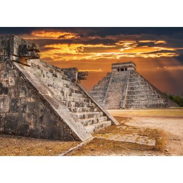 Lais Puzzle - Chichen Itza - Dämmerung mit Jaguar und Kukulkan-Tempel, Wahrzeichen von Mexiko - 1.000 Teile