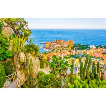 Lais Puzzle - Port de Fontvieille in Monaco vom botanischen Garten Jardin Exotique aus gesehen - 2.000 Teile