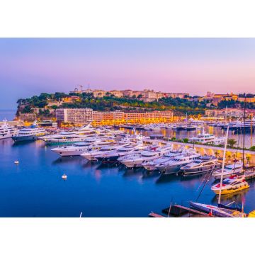Lais Puzzle - Altstadt von Monaco mit Blick auf den Port Hercule bei Sonnenuntergang - 1.000 Teile
