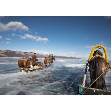 Lais Puzzle - Schlittenfahrt auf dem eisbedeckten See Khovsgol, Mongolei - 1.000 Teile