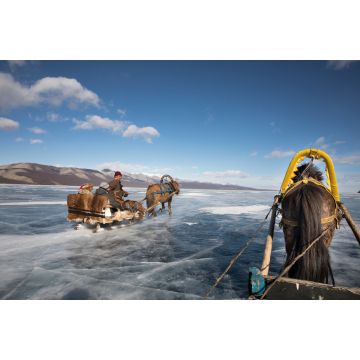 Lais Puzzle - Schlittenfahrt auf dem eisbedeckten See Khovsgol, Mongolei - 2.000 Teile