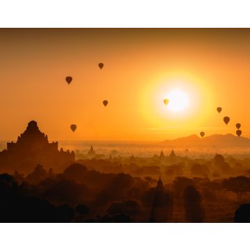 Lais Puzzle - Schöner Sonnenaufgang und Heißluftballons über alte Pagode in Bagan ist altes Königreich in der Vergangenheit, Myanmar - 40, 100, 200, 500, 1.000 & 2.000 Teile