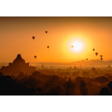 Lais Puzzle - Schöner Sonnenaufgang und Heißluftballons über alte Pagode in Bagan ist altes Königreich in der Vergangenheit, Myanmar - 1.000 Teile