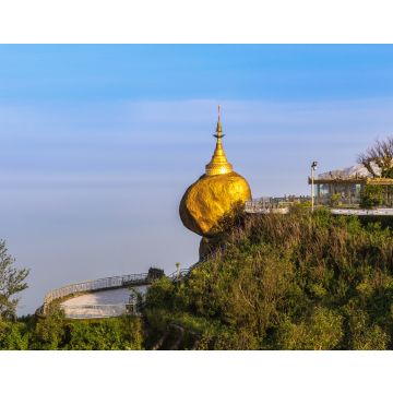 Lais Puzzle - Kyaikhtiyo-Pagode oder Goldener Felsen, die wichtigste buddhistische Pilgerstätte im Mon-Staat, Myanmar, am Morgen - 40, 100, 200, 500, 1.000 & 2.000 Teile