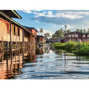 Lais Puzzle - Schwimmende Holzhäuser auf dem Inle-See in Shan, Myanmar, dem früheren Birma - 40, 100, 200, 500, 1.000 & 2.000 Teile
