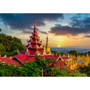 Lais Puzzle - Mandalay Hill wichtige Pilgerstätte alte Gebäude Wahrzeichen alte Architektur in Südostasien Myanmar, Mandalay, Asien - 1.000 Teile