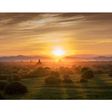 Lais Puzzle - Sonnenuntergang Landschaft mit Silhouetten der alten Bagan-Tempel, in Bagan Archaeological Zone Bagan Mandalay Myanmar (Burma) - 40, 100, 200, 500, 1.000 & 2.000 Teile