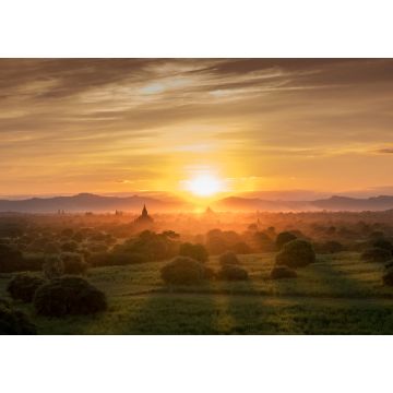 Lais Puzzle - Sonnenuntergang Landschaft mit Silhouetten der alten Bagan-Tempel, in Bagan Archaeological Zone Bagan Mandalay Myanmar (Burma) - 1.000 Teile