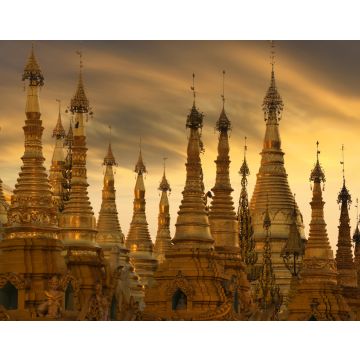 Lais Puzzle - Gruppe von goldenen Stupas an der Shwedagon-Pagode in Yangoon, Myanmar (Burma) - 40, 100, 200, 500, 1.000 & 2.000 Teile