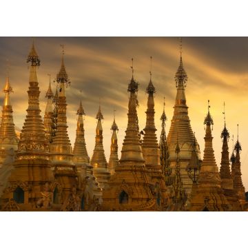 Lais Puzzle - Gruppe von goldenen Stupas an der Shwedagon-Pagode in Yangoon, Myanmar (Burma) - 1.000 Teile