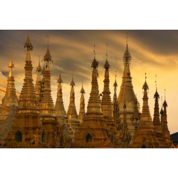 Lais Puzzle - Gruppe von goldenen Stupas an der Shwedagon-Pagode in Yangoon, Myanmar (Burma) - 2.000 Teile