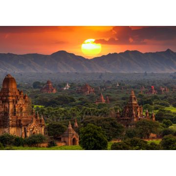 Lais Puzzle - Antike Tempel-Archäologie in Bagan nach Sonnenuntergang, Myanmar Tempel in der Bagan Archaeological Zone Pagoden und Tempel von Bagan Weltkulturerbe, Myanmar, Burmar - 1.000 Teile