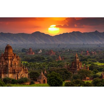 Lais Puzzle - Antike Tempel-Archäologie in Bagan nach Sonnenuntergang, Myanmar Tempel in der Bagan Archaeological Zone Pagoden und Tempel von Bagan Weltkulturerbe, Myanmar, Burmar - 2.000 Teile
