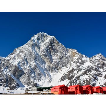 Lais Puzzle - Reihe der roten Zelte auf dem Weg vom Cho-La-Pass zum Everest-Basislager, Nepal. Prächtige Himalaya-Berge im Hintergrund - 40, 100, 200, 500, 1.000 & 2.000 Teile