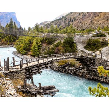 Lais Puzzle - Hölzerne Fußgängerbrücke auf dem Annapurna-Rundweg, Nepal - 40, 100, 200, 500, 1.000 & 2.000 Teile