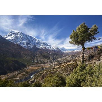 Lais Puzzle - Annapurna Gebirgskette Landschaftsansicht von der Trekkingroute zwischen den Dörfern Pisang und Manang im nepalesischen Himalaya Gebirge - 1.000 Teile