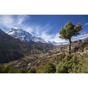 Lais Puzzle - Annapurna Gebirgskette Landschaftsansicht von der Trekkingroute zwischen den Dörfern Pisang und Manang im nepalesischen Himalaya Gebirge - 2.000 Teile