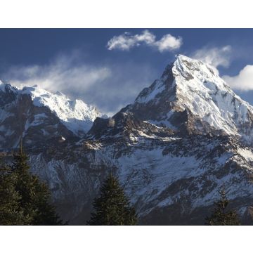 Lais Puzzle - Landschaftlicher Blick auf den schneebedeckten Annapurna-Gipfel vom Poon Hill im nepalesischen Himalaya-Gebirge - 40, 100, 200, 500, 1.000 & 2.000 Teile