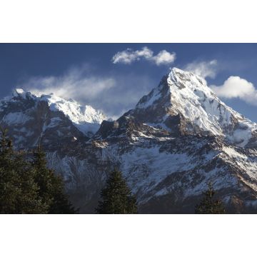 Lais Puzzle - Landschaftlicher Blick auf den schneebedeckten Annapurna-Gipfel vom Poon Hill im nepalesischen Himalaya-Gebirge - 2.000 Teile