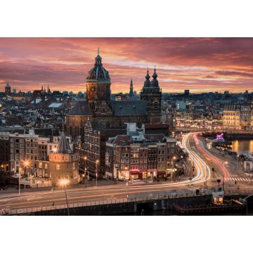 Lais Puzzle - Basilika Saint Nicolas Kirche in Amsterdam Sonnenuntergang Skyline mit der Ampel Tabletts - 1.000 Teile