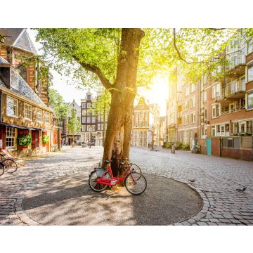 Lais Puzzle - Morgendlicher Blick auf den Platz mit schönen Gebäuden in der Nähe der Alten Kirche in Amsterdam - 40, 100, 200, 500, 1.000 & 2.000 Teile