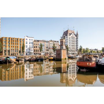 Lais Puzzle - Blick auf den alten Teil des Hafens Wijn mit Booten am Morgen in Rotterdam - 2.000 Teile