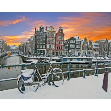 Lais Puzzle - Stadtansichten von Amsterdam im Winter in den Niederlanden bei Sonnenuntergang - 40, 100, 200, 500, 1.000 & 2.000 Teile