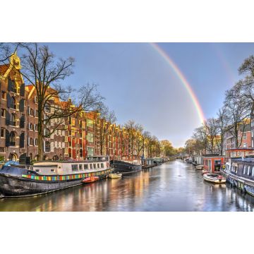 Lais Puzzle - Regenbogen über einer von Hausbooten gesäumten Gracht namens Brouwersgracht in Amsterdam - 2.000 Teile
