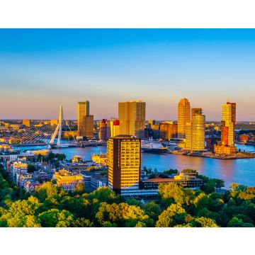 Lais Puzzle - Luftaufnahme der Erasmusbrücke und der Skyline von Rotterdam bei Sonnenuntergang, Niederlande - 40, 100, 200, 500, 1.000 & 2.000 Teile