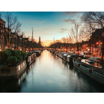 Lais Puzzle - Hausboote in der Prinsengracht im alten Zentrum von Amsterdam mit der Turmspitze des Westertoren im Hintergrund bei Sonnenuntergang - 40, 100, 200, 500, 1.000 & 2.000 Teile