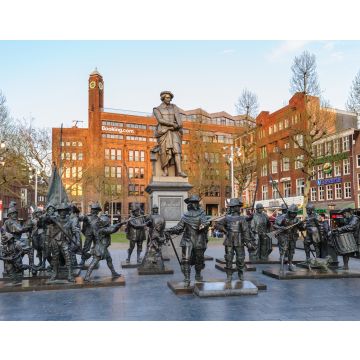 Lais Puzzle - Rembrandt-Denkmal und Skulpturen seines Bildes "Nachtwache" am Rembrandtplein in Amsterdam - 40, 100, 200, 500, 1.000 & 2.000 Teile