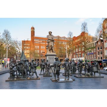 Lais Puzzle - Rembrandt-Denkmal und Skulpturen seines Bildes "Nachtwache" am Rembrandtplein in Amsterdam - 2.000 Teile