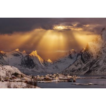 Lais Puzzle - Traditionelle norwegische Fischerhütten, rorbuer, auf der Insel Hamnoy, Reine auf den Lofoten in Nordnorwegen - 2.000 Teile